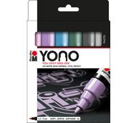 Marabu Yono Marker Pen Sets, Fine Bullet Tip, Works On Any Surface, Metal, Glass