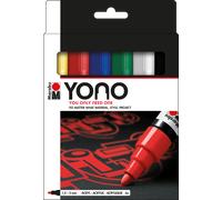 Marabu Yono Marker Pen Sets, Fine Bullet Tip, Works On Any Surface, Metal, Glass
