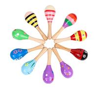Maracas en Bois - 12 Pieces, 11 x 4 x 4 cm Hochet Musical pour | Jouet Éducatif et Ludique | Parfait pours Fêtes d'Anniversaire, Carnaval, Éveil Sonore et Activités Créatives