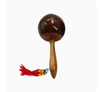 Maracas for Adults Coconut Shell Wooden Handles, Rhythmic Ball Portable Beginner for Mexican Fiesta Party Favors, Weddings(1 Pcs,A)