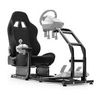 Marada Racing Simulator Cockpit Adjustable with Pedals Mounting Platform for Logitech G25 G27 G29 G920 with Black Seat Steering Simulator Cockpit Steering Wheel Pedals not Included