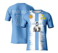 Maradona Football Printed Shirt for Adult Boys,Diego - Men's Maradona T- Shirt,Argentina Tee Top,Custom Team Name Number Football Jerseys Blue