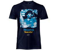 Maradona Official Trophy Shirt, Unisex Cotton T-Shirt, Regular Fit for Adult and Boys, blue, M