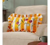 Marais Fritillaries Printed Chenille Cushion Wylder Nature Yellow 30cm x 50cm