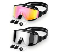 Maraiss 2 Pack Adult Swimming Goggles Wide Vision Clear Lenses, Anti-Fog UV Protection Leak-Proof Silicone Seal, Goggles for Men and Women Ideal for Pool & Open Water Training
