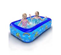 Maraiss 260 x 175 x 50cm Inflatable Paddling Pool for Kids and Adults, 2.6M Large Rectangular Family Swimming Pool for Backyard Garden Party, Indoor Outdoor Paddling Pool (2.1M)