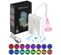 Maraiss Motion-Activated Toilet Seat Light Sensor, Rechargeable Projectable LED Toilet Light with 12 Colors, Waterproof Washroom Night Light for Men Women