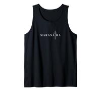 Maranatha Come Lord Greek Quote with Jesus Cross Tank Top