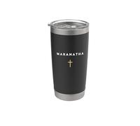 Maranatha Greek Quote Come Lord with Christian Jesus Cross Stainless Steel Insulated Tumbler