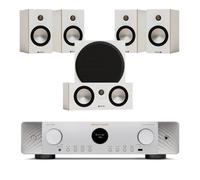 Marantz CINEMA 70s 7.2 Channel AV Receiver Silver with Monitor Audio Bronze 50 7G 5.1 Speaker Package White White