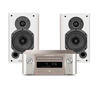 Marantz Melody X M-CR612 & Wharfedale Diamond 9.1 Hi-Fi Bundle Silver/Gold & White