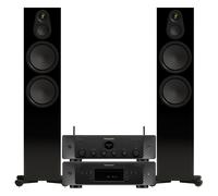 Marantz Model 40n Amplifier & CD60 with Monitor Audio Silver 500 8G Hi-Fi Bundle Gloss Black