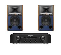 Marantz PM6007 Integrated Amplifier Black with JBL 4309 Studio Monitor Bookshelf Speakers Walnut Pair
