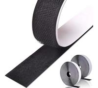 MARARDI Strong Double Sided Black Adhesive Tape [1 Metre x 50mm] Hooks and Eyelets | Heavy Duty Cut Self Adhesive Strips for Home Office Fixing | Durable Reusable Replacement System