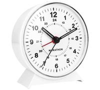 Marathon Clock Mechanical WindUp Alarm White - Black MRT-068