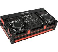 Marathon Flight Road MA-CDi12Wblkred Red - Black Series - Coffin Holds 2X Medium Format CD Players + 12-Inch Mixer with Low Profile Wheels