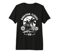 Marathon Florida Sunset Hotrod Design Premium T-Shirt