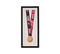 Marathon Frame | Displays Full ribbon | Medal Display Frame | Wooden | Gift for Runners, Swimmers, Cyclists & Triathletes (Black)