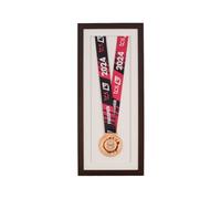 Marathon Frame | Displays Full ribbon | Medal Display Frame | Wooden | Gift for Runners, Swimmers, Cyclists & Triathletes (Walnut)