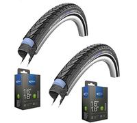 Marathon Plus 16 x 1.35 Road/Touring/Hybrid Bike tyres (Pair) + Matching AV4 Schrader Valve tubes (pair)