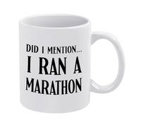 Marathon Runner Coffee Mug Did I Mention I Ran A Marathon - Funny Gift for Runners, Men and Women, White Ceramic
