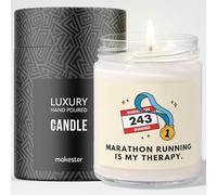 Marathon Runner Gift - Luxury Soy Wax Candle - Vanilla, Jasmine, Sugared Almond - Makester