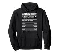Marathon Runner Nutritional Facts Athlete Distance Running Pullover Hoodie