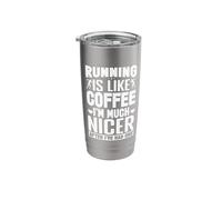 Marathon Runner Running is Like Coffee Running Stainless Steel Insulated Tumbler