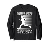 Marathon Runner Trying Catch Ice Cream Truck Running Long Sleeve T-Shirt