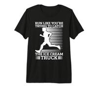 Marathon Runner Trying Catch Ice Cream Truck Running Premium T-Shirt