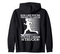Marathon Runner Trying Catch Ice Cream Truck Running Zip Hoodie