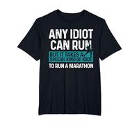 Marathon Running Idiot Marathoner 26.2 Funny Runner T-Shirt, Men's Big and Tall, Black, 6X Tall