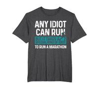 Marathon Running Idiot Marathoner 26.2 Funny Runner T-Shirt, Men's Big and Tall, Dark Heather Grey, 5X Tall