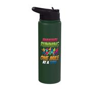 Marathon Running One Mile At A Time Marathon Runner Stainless Steel Insulated Water Bottle