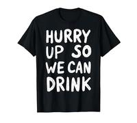 Marathon Support Beer Run Hurry Up So We Can Drink Fun Run T-Shirt, Men, Black, Large