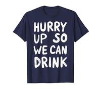 Marathon Support Beer Run Hurry Up So We Can Drink Fun Run T-Shirt, Men, Navy Blue, 5X-Large