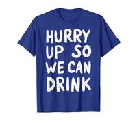 Marathon Support Beer Run Hurry Up So We Can Drink Fun Run T-Shirt, Men, Royal Blue, Large