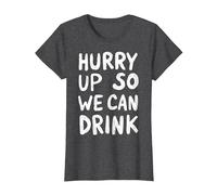 Marathon Support Beer Run Hurry Up So We Can Drink Fun Run T-Shirt, Women, Dark Heather Grey, 3X-Large