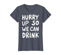 Marathon Support Beer Run Hurry Up So We Can Drink Fun Run T-Shirt, Women, Heather Blue, X-Large