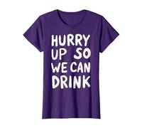 Marathon Support Beer Run Hurry Up So We Can Drink Fun Run T-Shirt, Women, Purple, 3X-Large