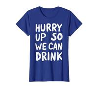 Marathon Support Beer Run Hurry Up So We Can Drink Fun Run T-Shirt, Women, Royal Blue, 3X-Large