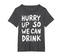 Marathon Support Beer Run Hurry Up So We Can Drink Fun Run T-Shirt, Women's Plus, Dark Heather Grey, 2X