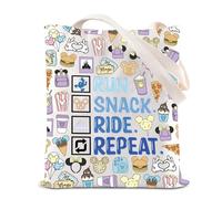 Marathon Tote Bag Run Snack Ride Repeat Marathon Weekend Gift Snacks Running Magic World Trip Gift (Run Snack Tote)