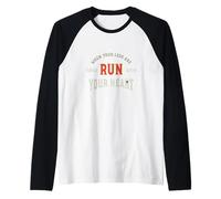 Marathon When Your Legs are Tired Run from the Heart Raglan Baseball Tee