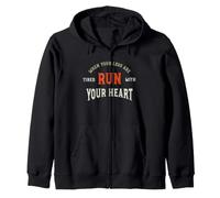 Marathon When your legs are tired run from the heart Zip Hoodie