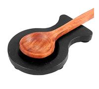 Marbco Marble Spoon Rest, Ladle Holder, Marble Spoon Rest Holder for Stove Kitchen, Heavy Duty, Dishwasher Safe (Design 1, Black)