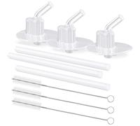 Marbe Replacement Straws for Thermos Funtainer 12 Ounce Bottle 3 Pieces Straw Cleaning Brushes Safe to Use for Adult and Children stainless-steel