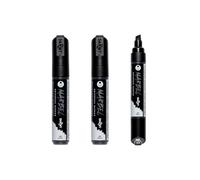 MARBEL - DA0222012100Cpack - Set of 3 Universal Markers with a 12 mm Wide Chisel Tip, Black, No. 100 - Creative and Leisure DIY Accessories - for Drawings