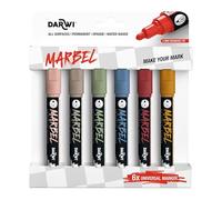 Marbel DA0226004K01C - Set 6 Markers, Medium Round Tip 4mm, Natural