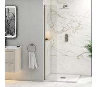 Marbella 300mm Gun Metal Grey Walk in Wet Room Shower Screen 8mm Easy Clean Toughened Safety Glass